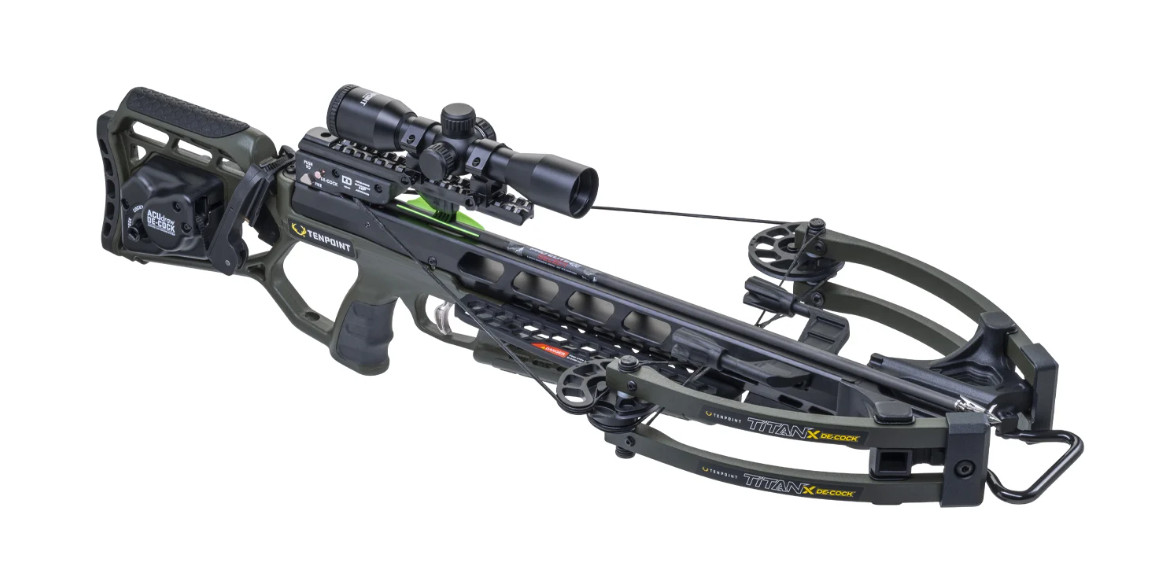 Tenpoint Titan X De-Cock Pro View 400 Scope Crossbow Package Moss Green - New
