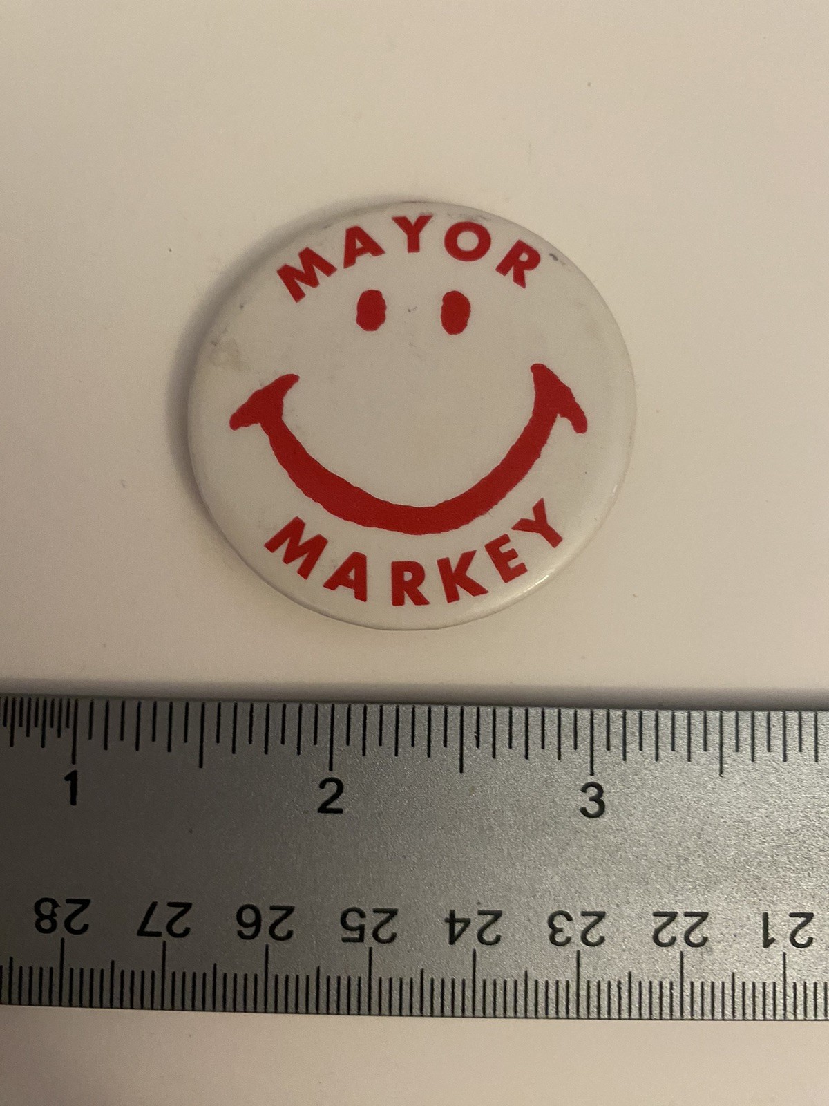 Mayor Markey Pin Back Button P80