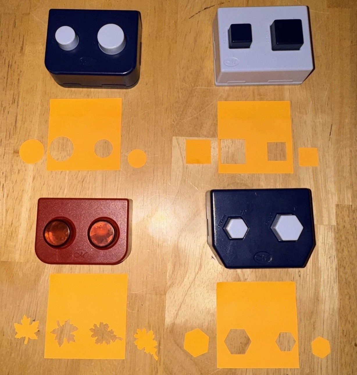 Creative Memories Cutting System Patterns Punch Lot Circles Squares Leaves Hex
