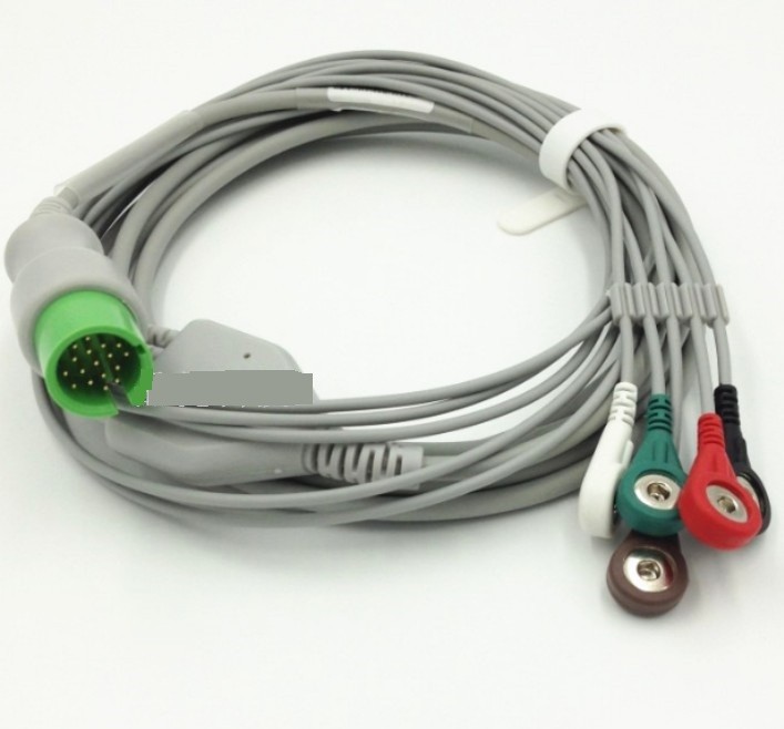 17Pin ECG Cable Snap Clip For Spacelabs 90496 90369 90367 Ultraview EKG Monitor