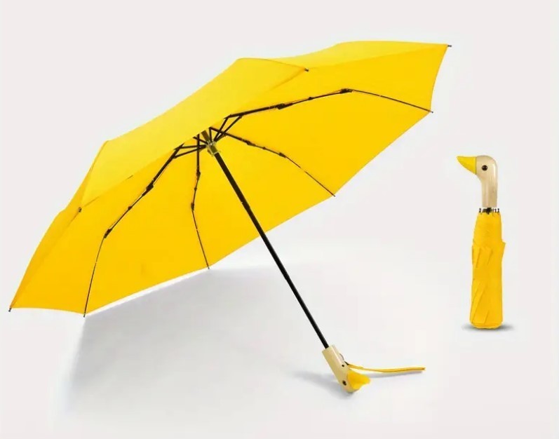 Duck Handle Umbrella Yellow With Manuel Opening - New In Box  Read Description