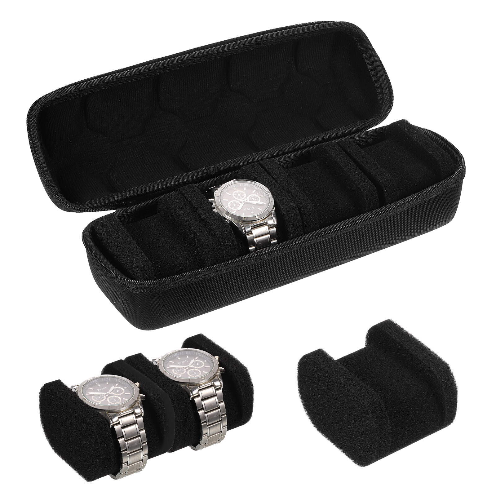 4 Slots Hard Watch Travel Case, Watch Display Storage Box Organizer