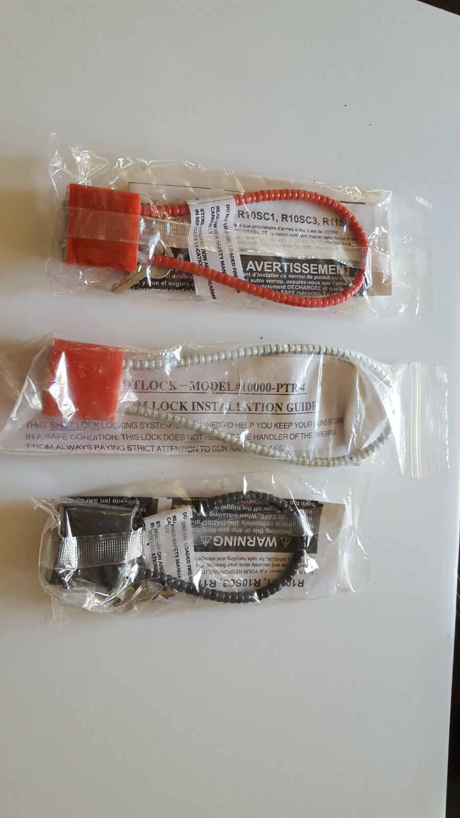 Three NEW Cable Gun Locks for Pistol or Rifle Child Safety