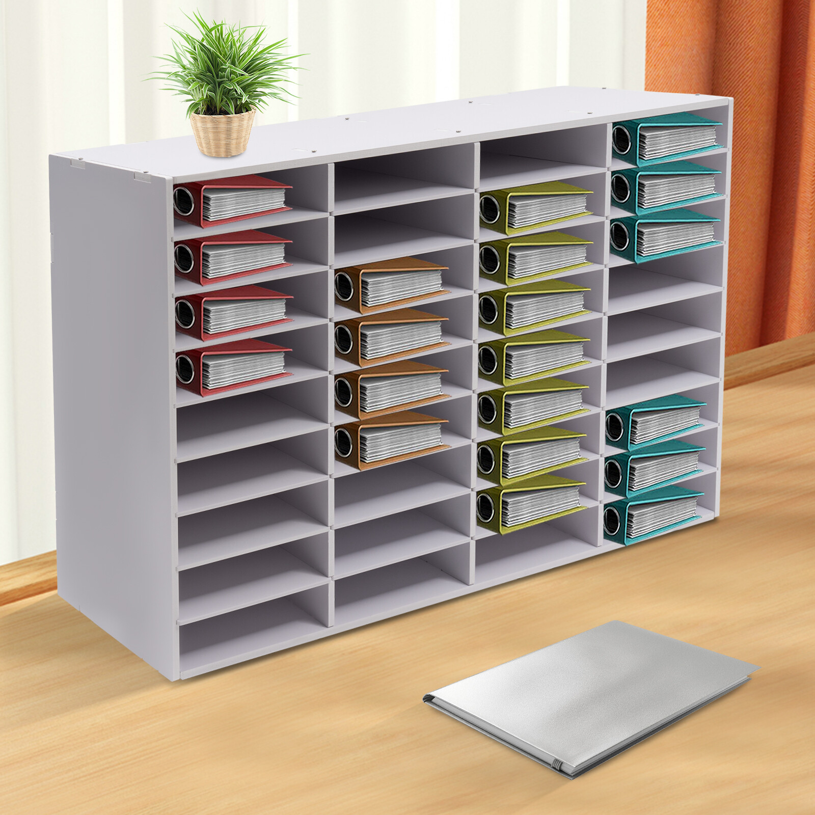 36 Compartment Office Mailboxdesktop File Holder Literature Organizer For Home