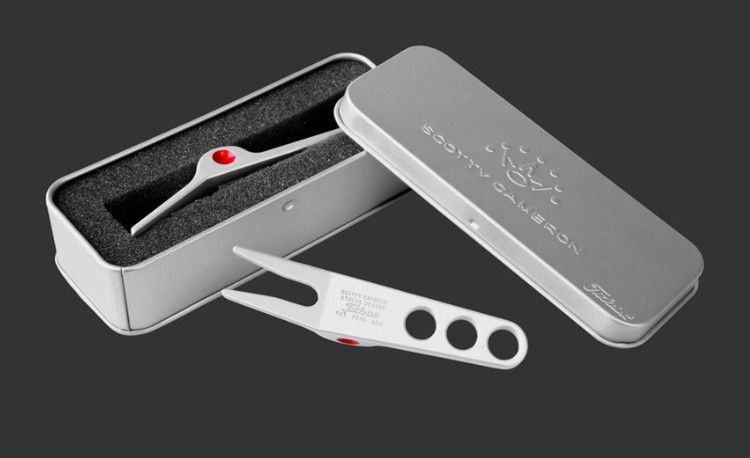 Scotty Cameron Titleist Silver Gray Pivot Divot Tool Tin Red Dot Paint NEW
