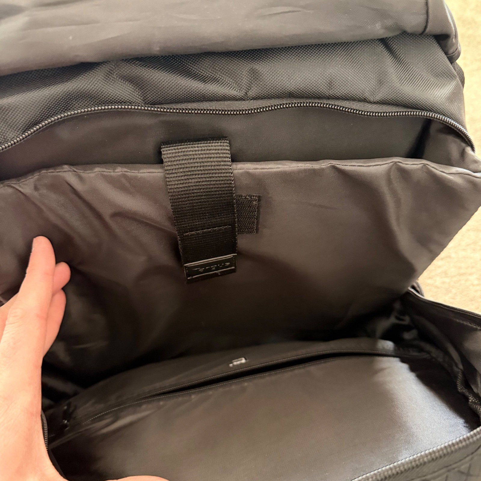 Targus Black Laptop Backpack Padded Travel Bag Multi Compartment Work School