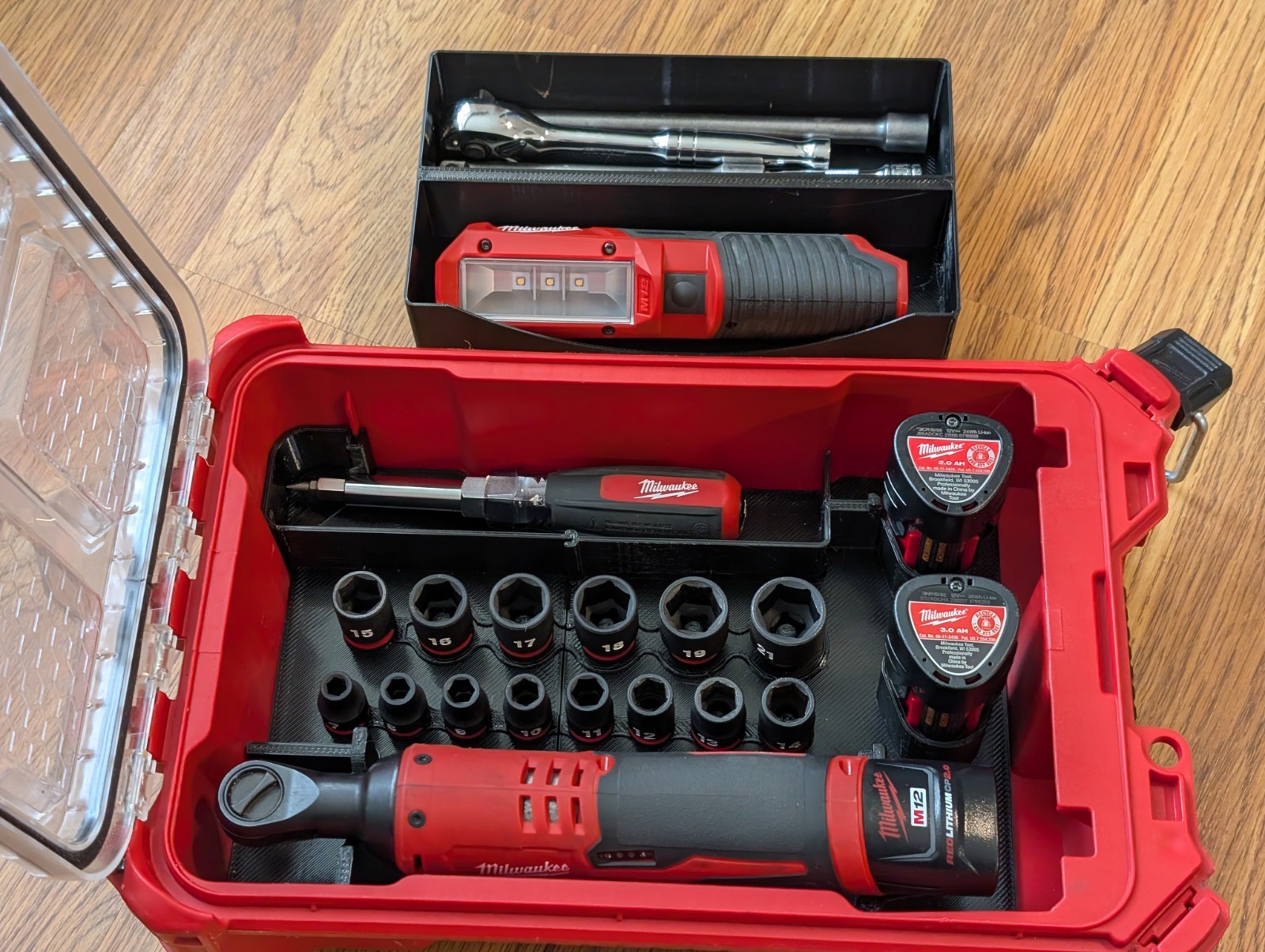 Ratchet organizer insert for milwaukee packout (Case and Tools not included)
