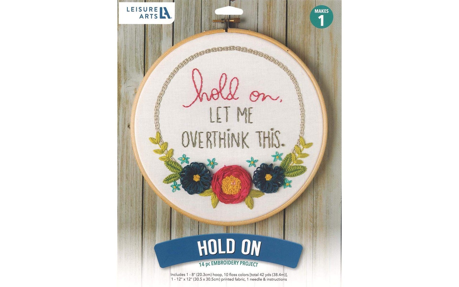 Leisure Arts Embroidery Kit 8" Hold On - For Small, Assorted