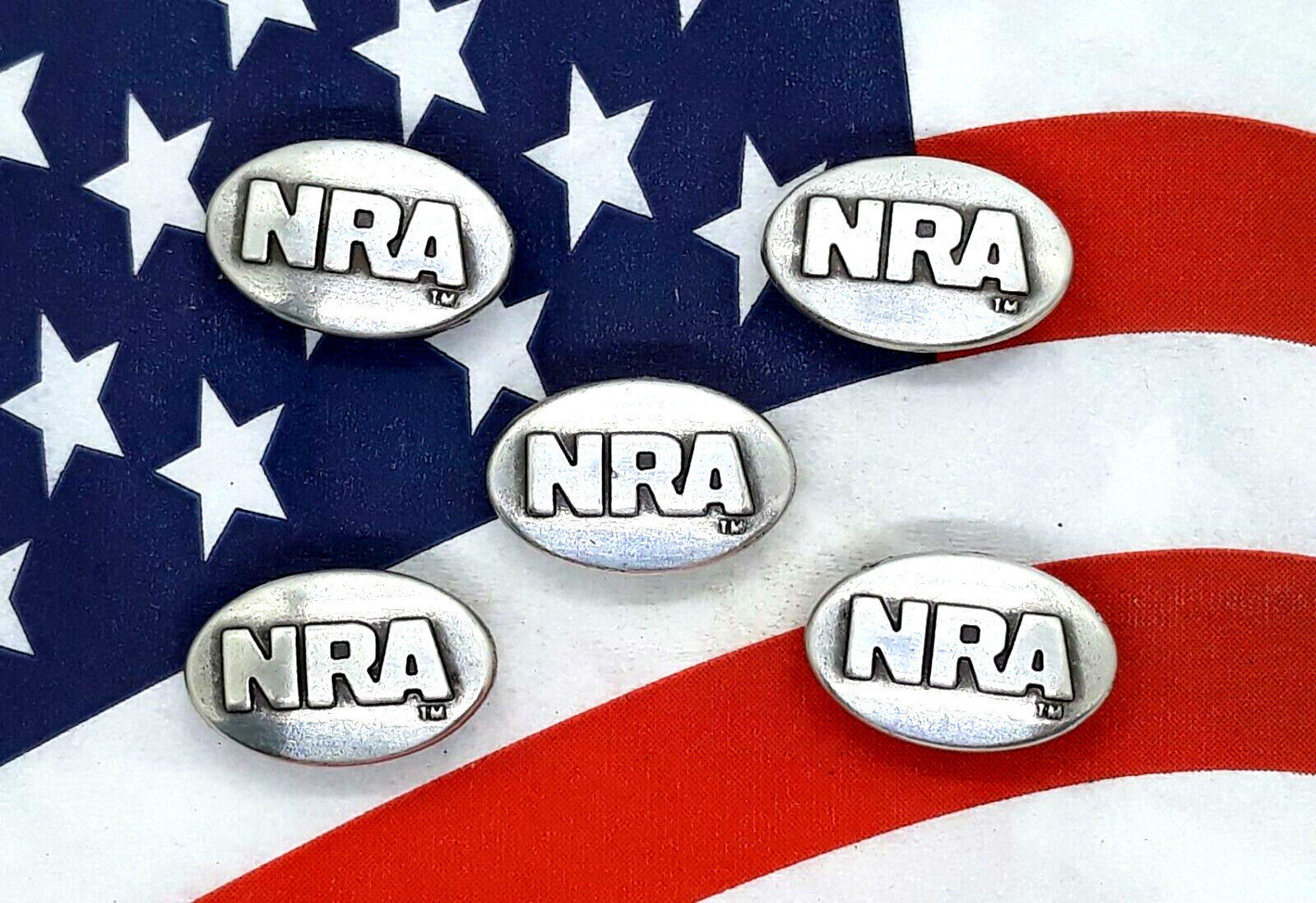 NRA Small  Concho / Conchos With Rivetbacks Approx. 7/8" x 1/2" Five Count