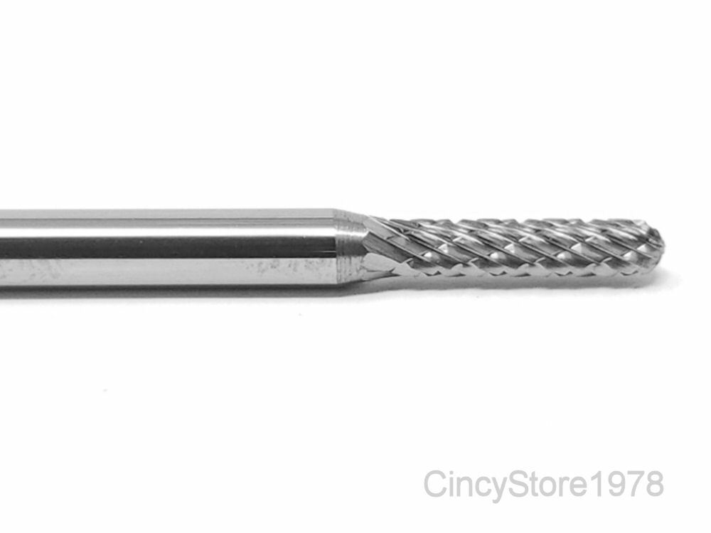 SC41D Cylindrical End SOLID Carbide Burr Bur Cutting Tool Die Grinder Bit 3/32"
