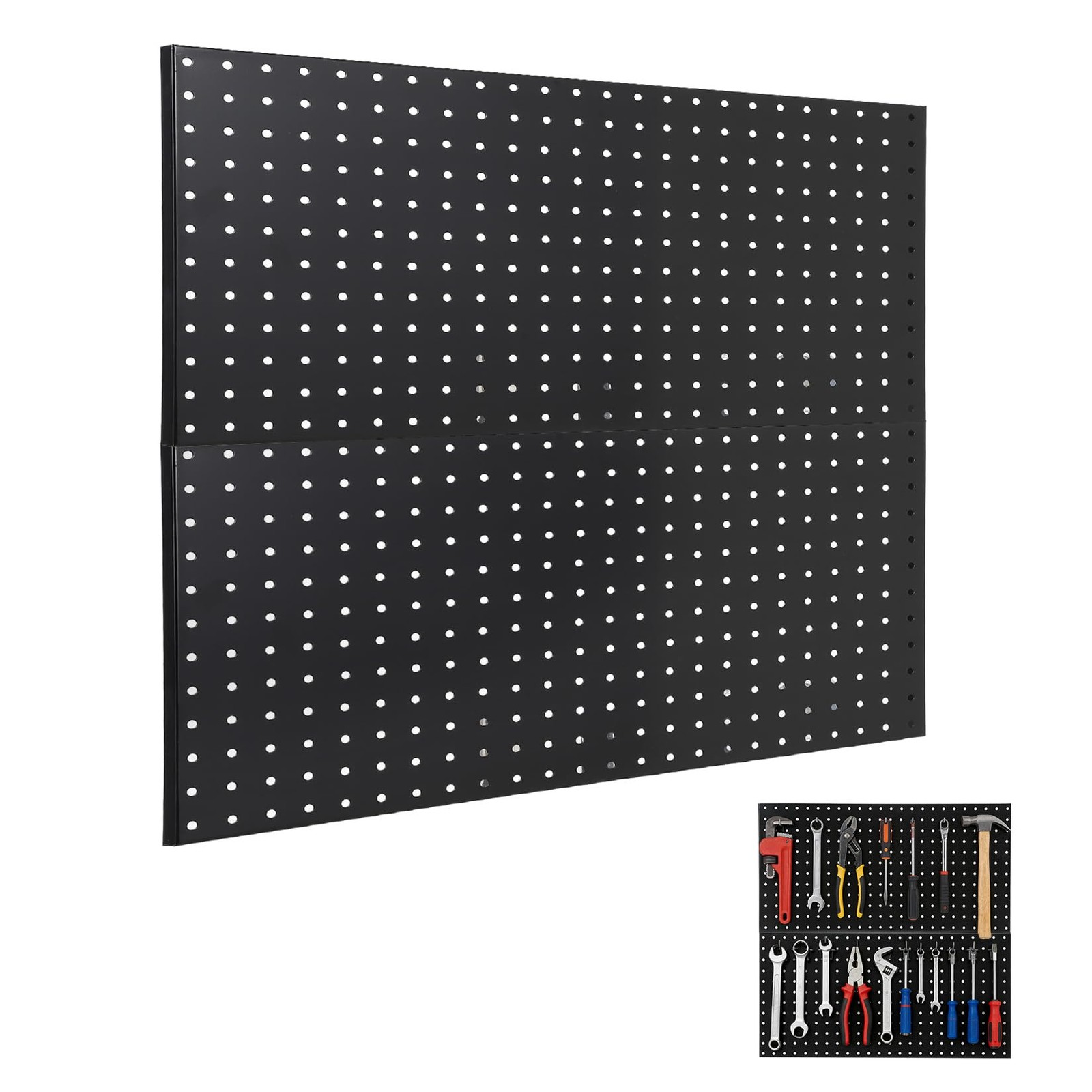 2 Metal Pegboard Panels, 24" x Steel Peg Board, Flexible Layout Wall Organizer