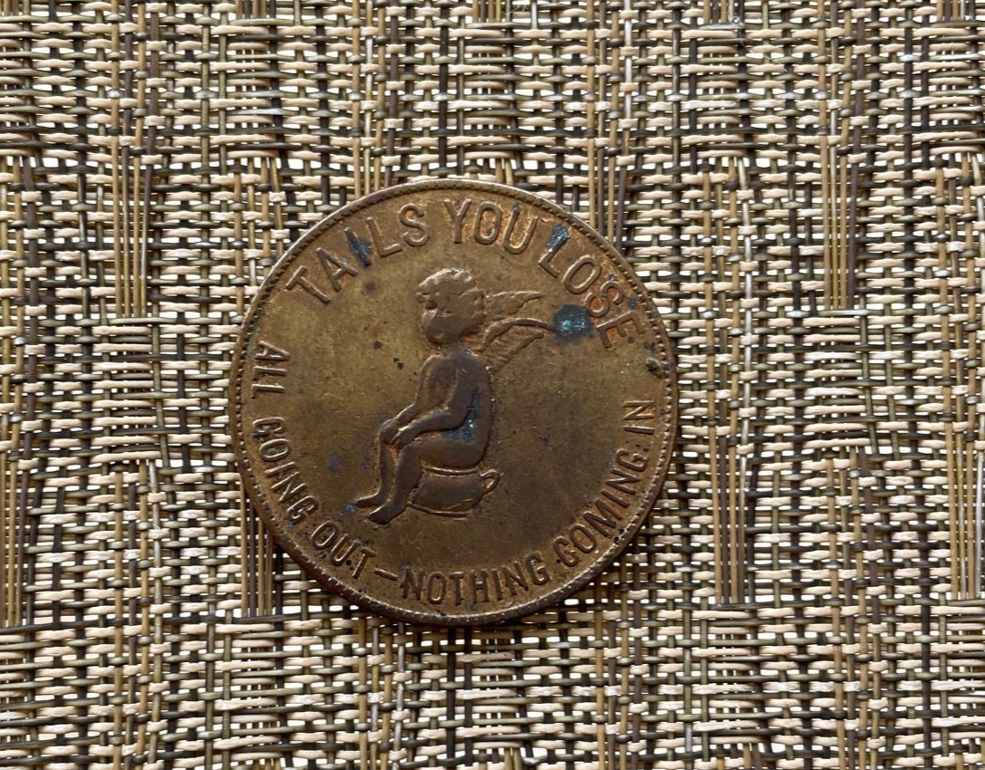 Vintage Cascarets Authentic Advertising Token or " Flip Coin " 1930s