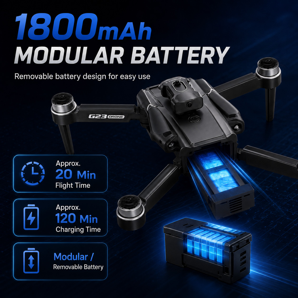 G23 8K Dual Camera Foldable Drone Brushless Motor Obstacle Avoidance WiFi FPV
