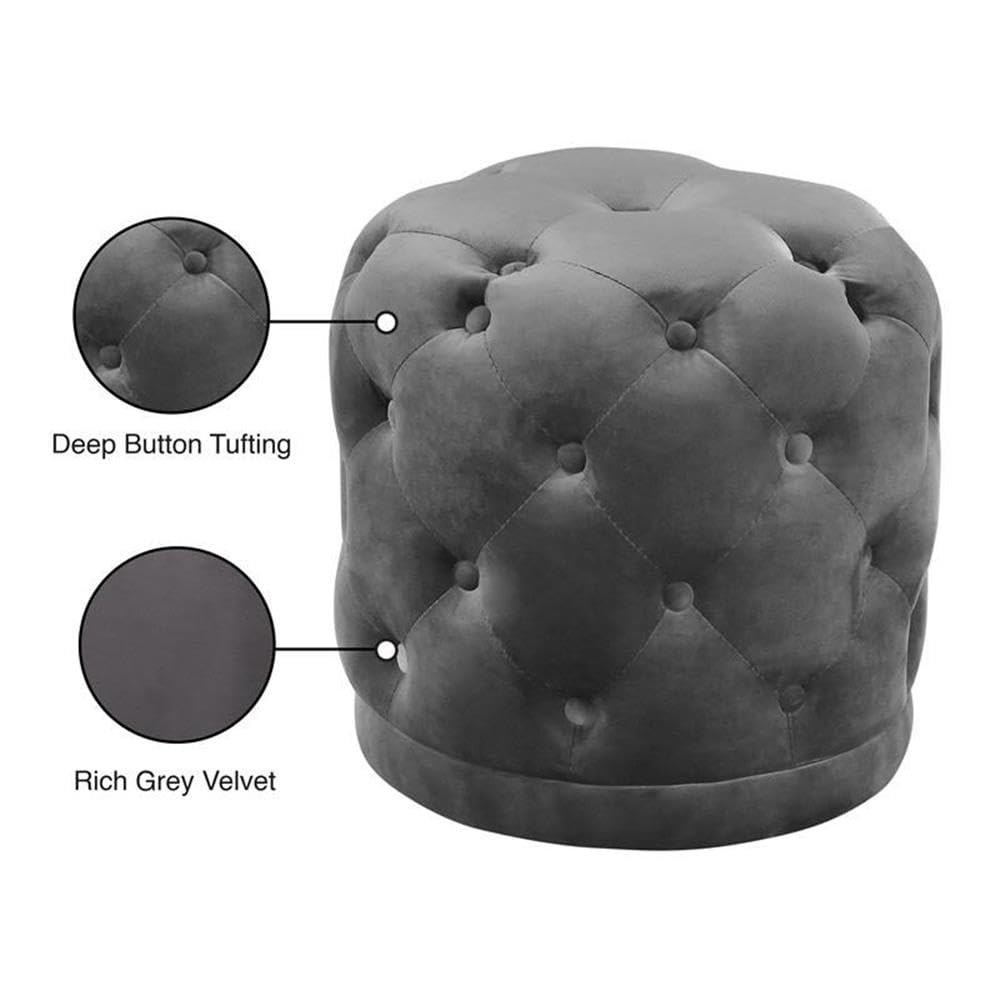 Harper Collection Modern | Contemporary Velvet Upholstered Ottoman/Stool with...