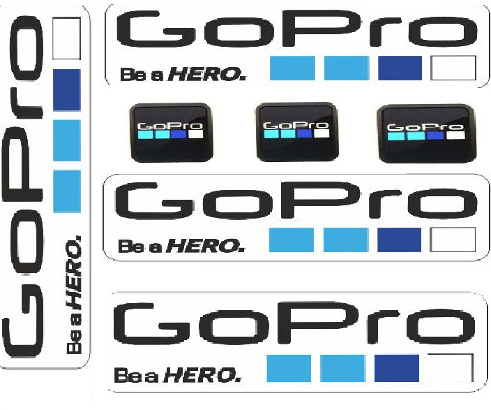 FREE SHIPPING vinyl 7Pcs Icon Logo Sticker Decal for GoPro 10 black big stickers