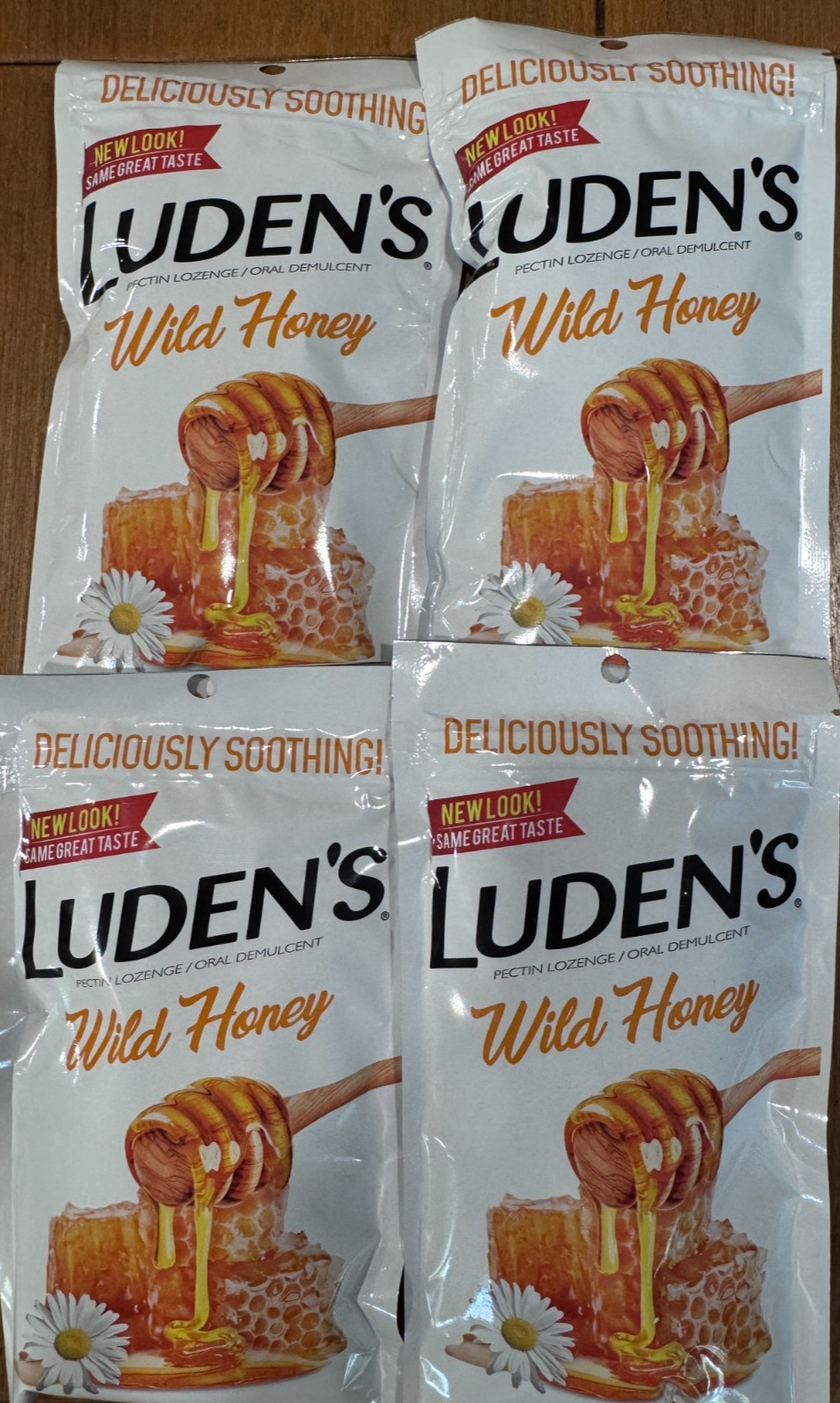 4 BAGS Ludens Luden's Wild Honey 30 Count EACH 120 PIECES TOTAL NEW SEALED