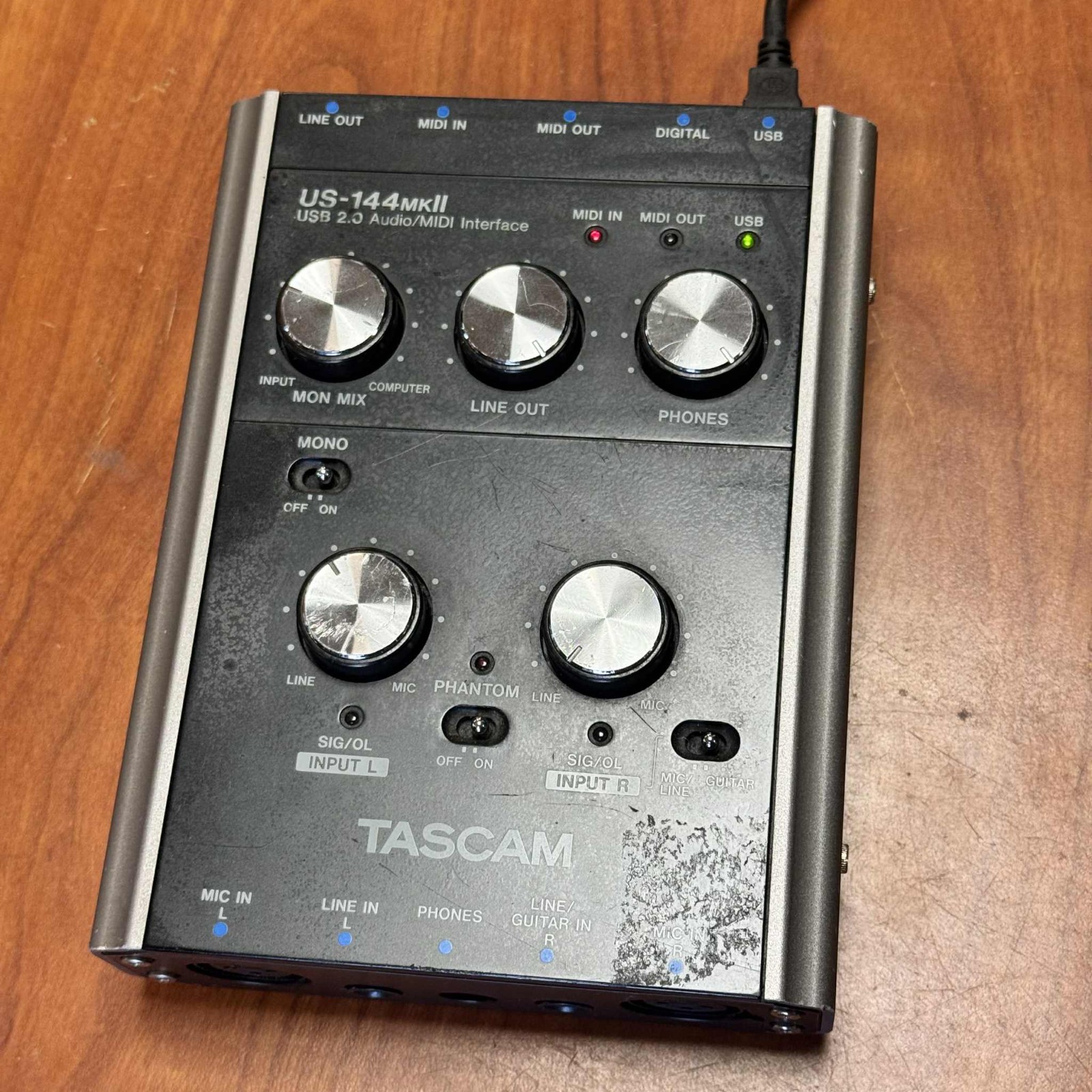 Tascam US144MKII USB 2.0 Audio MIDI Interface Bus-powered - TESTED