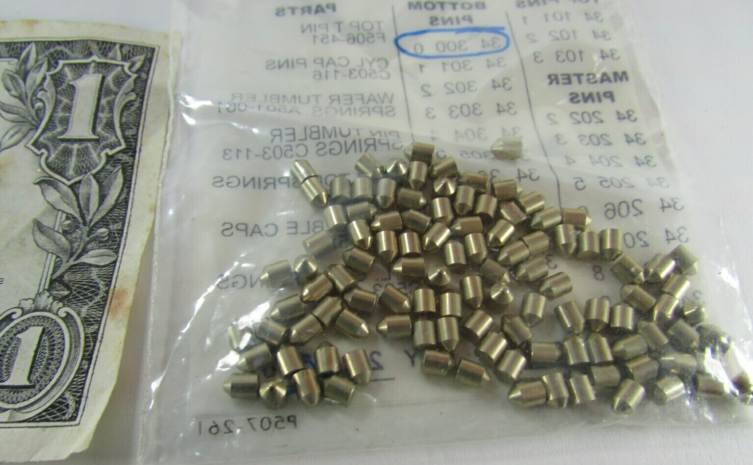 Lot of 100 IR Ingersoll-Rand Lock Cylinder Bottom Pins 34-300-0, Locksmith Rekey
