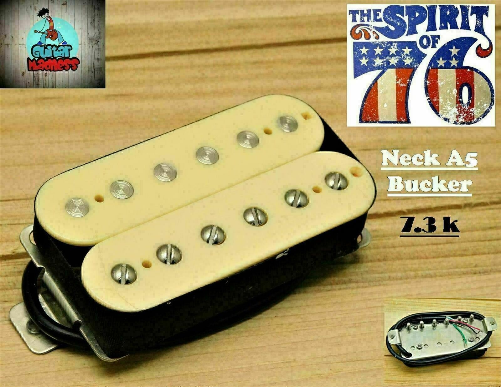 G.M. Spirit of 76' Alnico V Cream Neck Humbucker, Nickle Silver Base plates