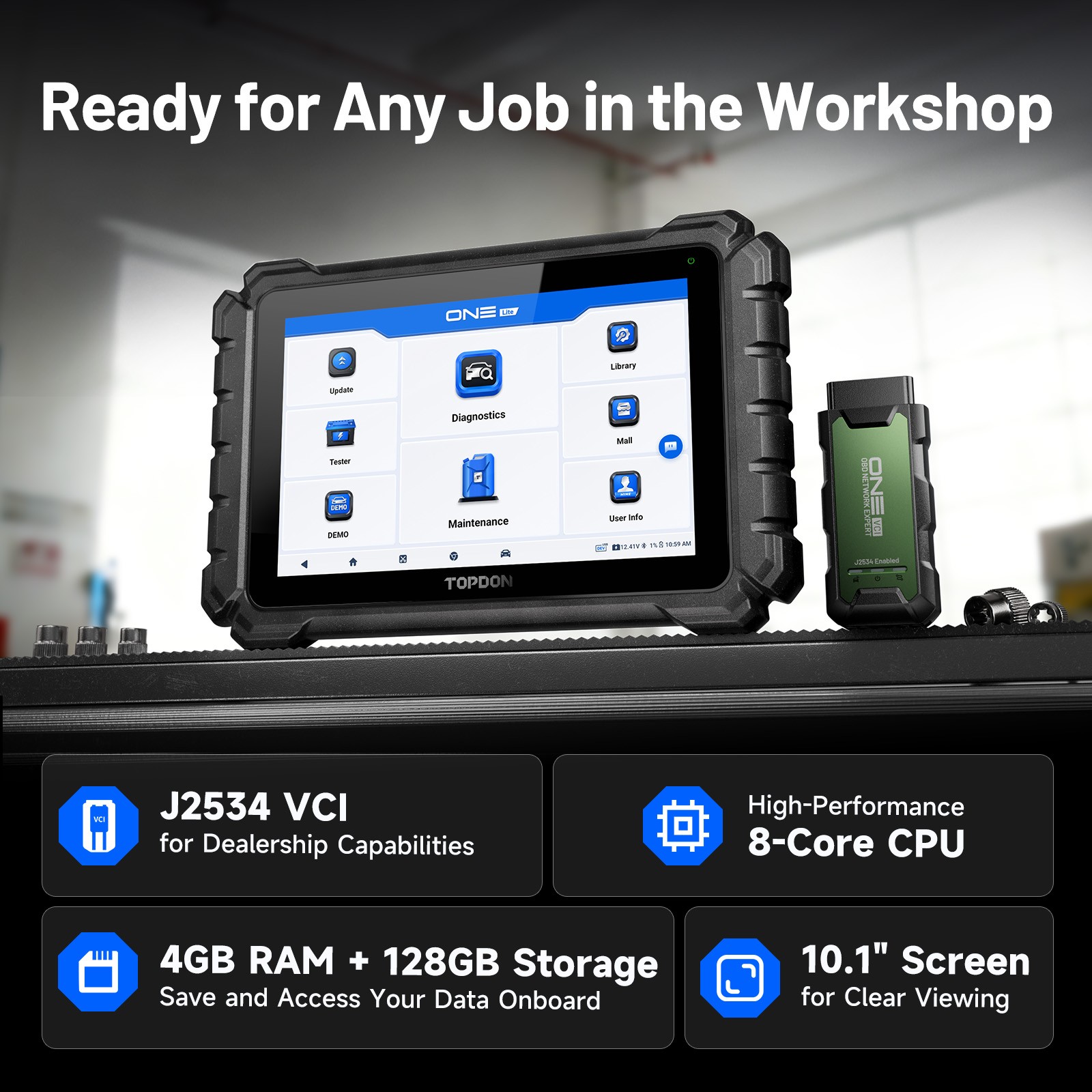 2026 TOPDON ONE Lite 10.1" Diagnostic Scan Tool €CU Coding & J2534 Programming