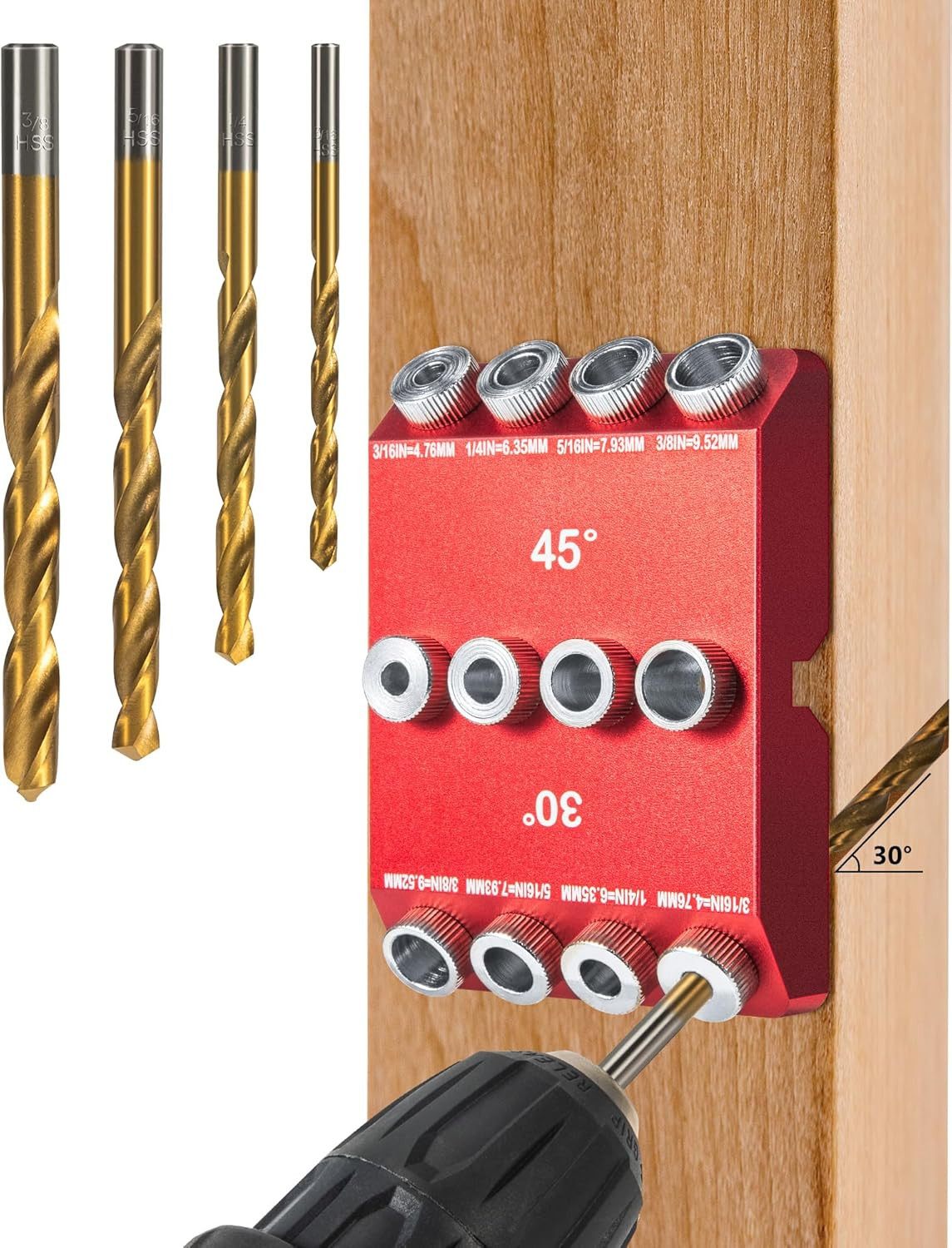 30°45°90° Angle Drill Guide Jig for Straight or Angled Holes | Portable Angle Dr