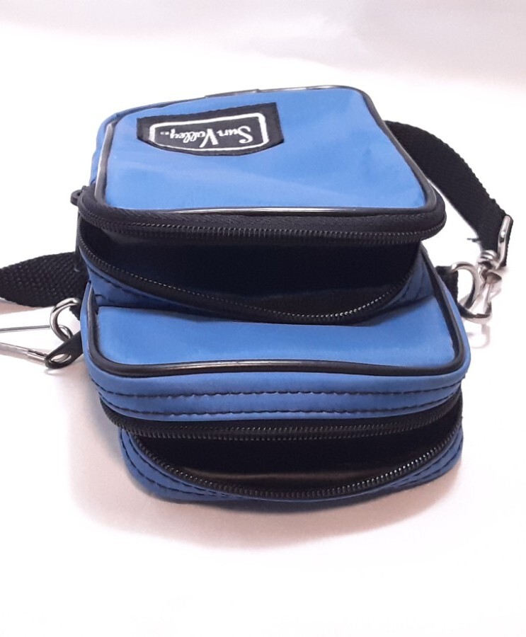 Sun Valley Camera Case W/Pockets, Shoulder Strap Blue (7"×4" in)