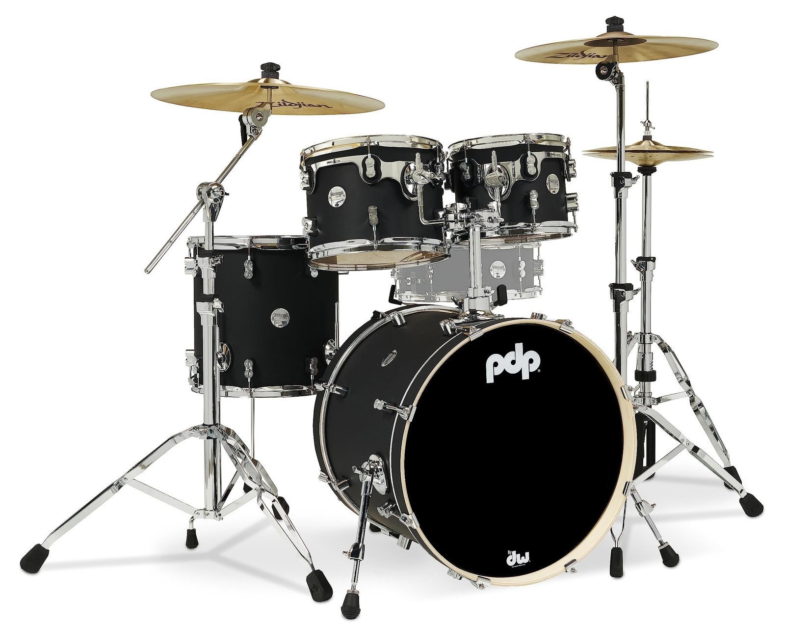 Pacific Drums & Percussion PDP Concept Maple 4-Piece Fusion, Satin Black Drum...