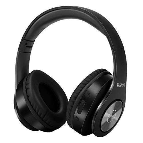 Wireless Headphones Over Ear, Bluetooth Headphones with Microphone, Black