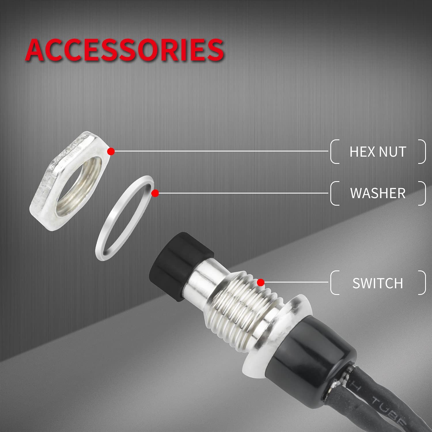 Mini Momentary Push Button Switch 1A 250VAC Small Pushbutton Switch Normal Op...
