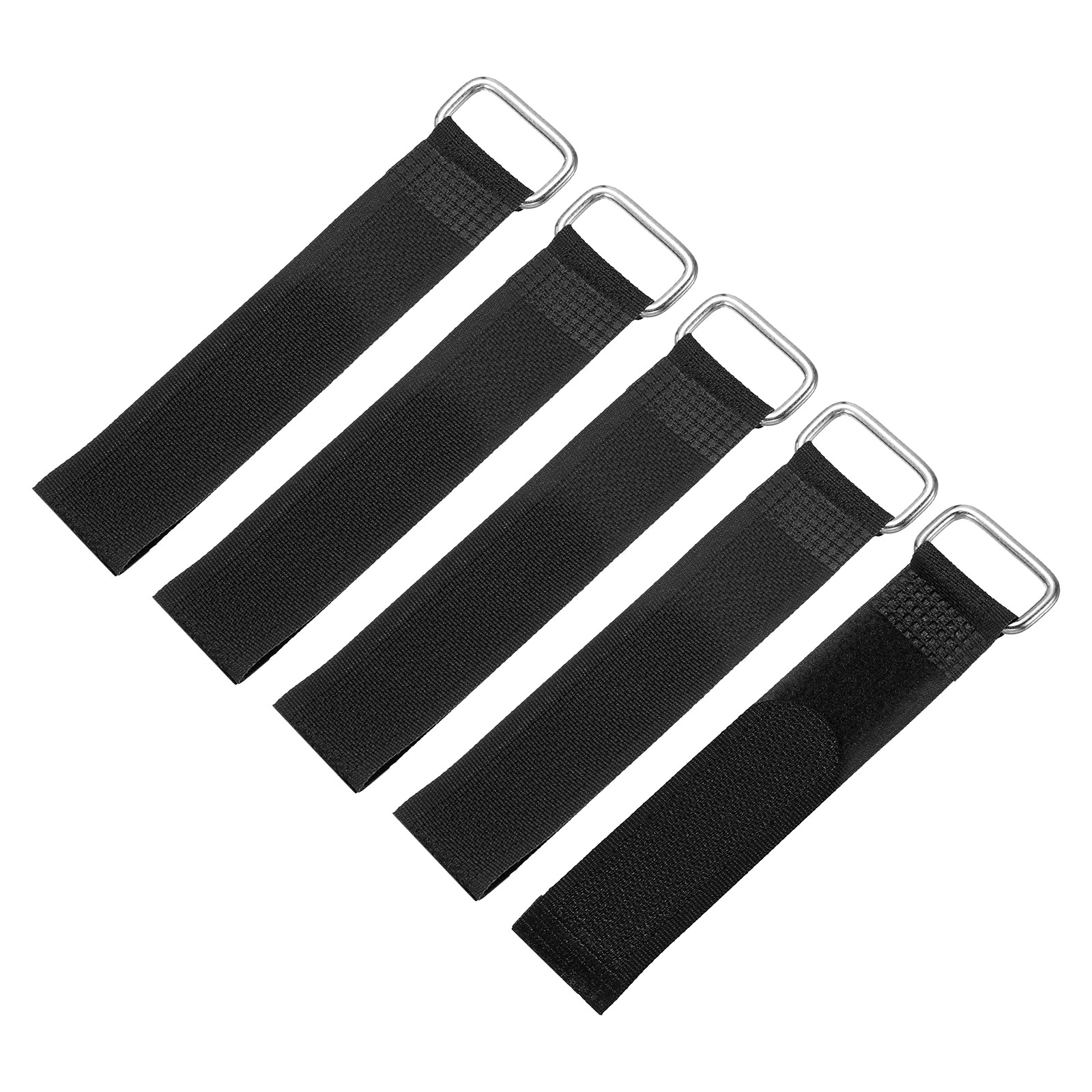 5Pcs Battery Tie Down Straps 0.8x6" Black Nylon Hold Down Hook Loop Straps