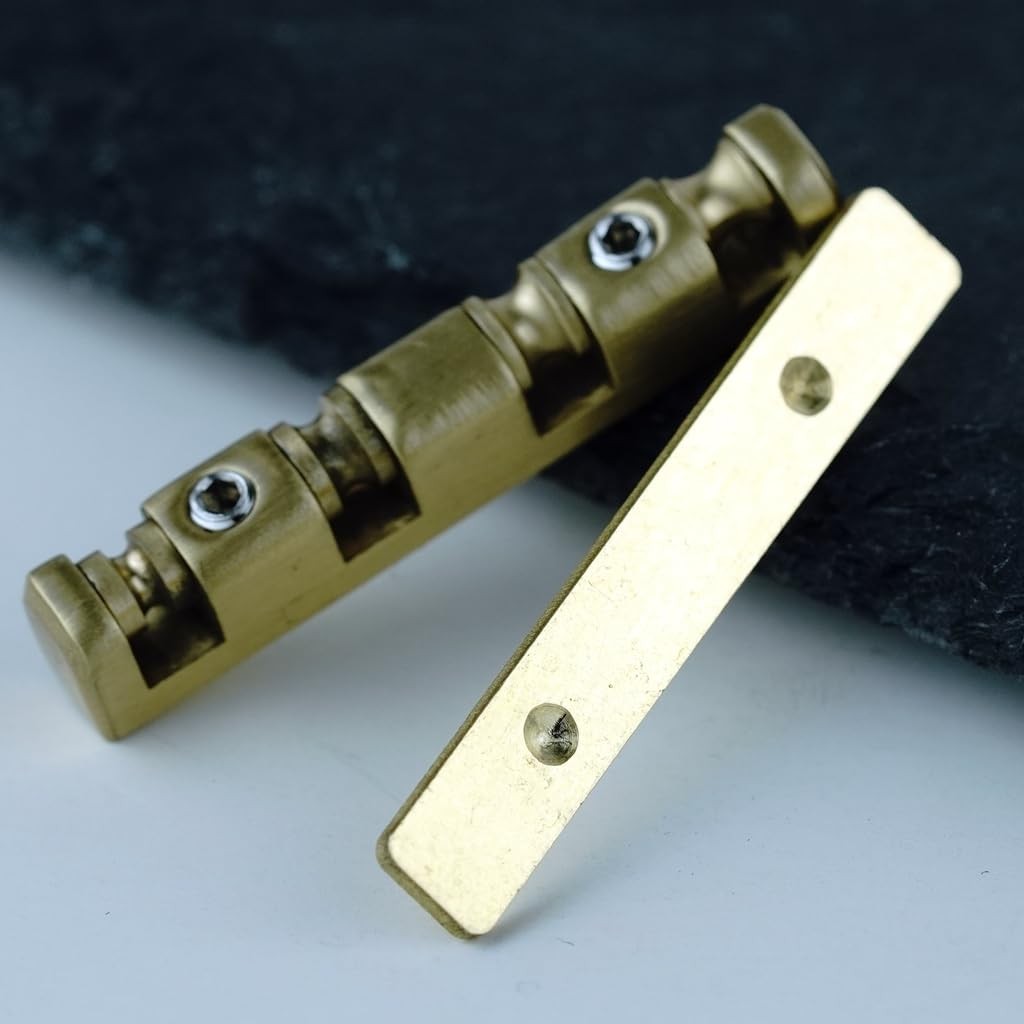 Guyker 4 String Bass Guitar Nut, Height Adjustable 38mm Brass Roller Nut Spli