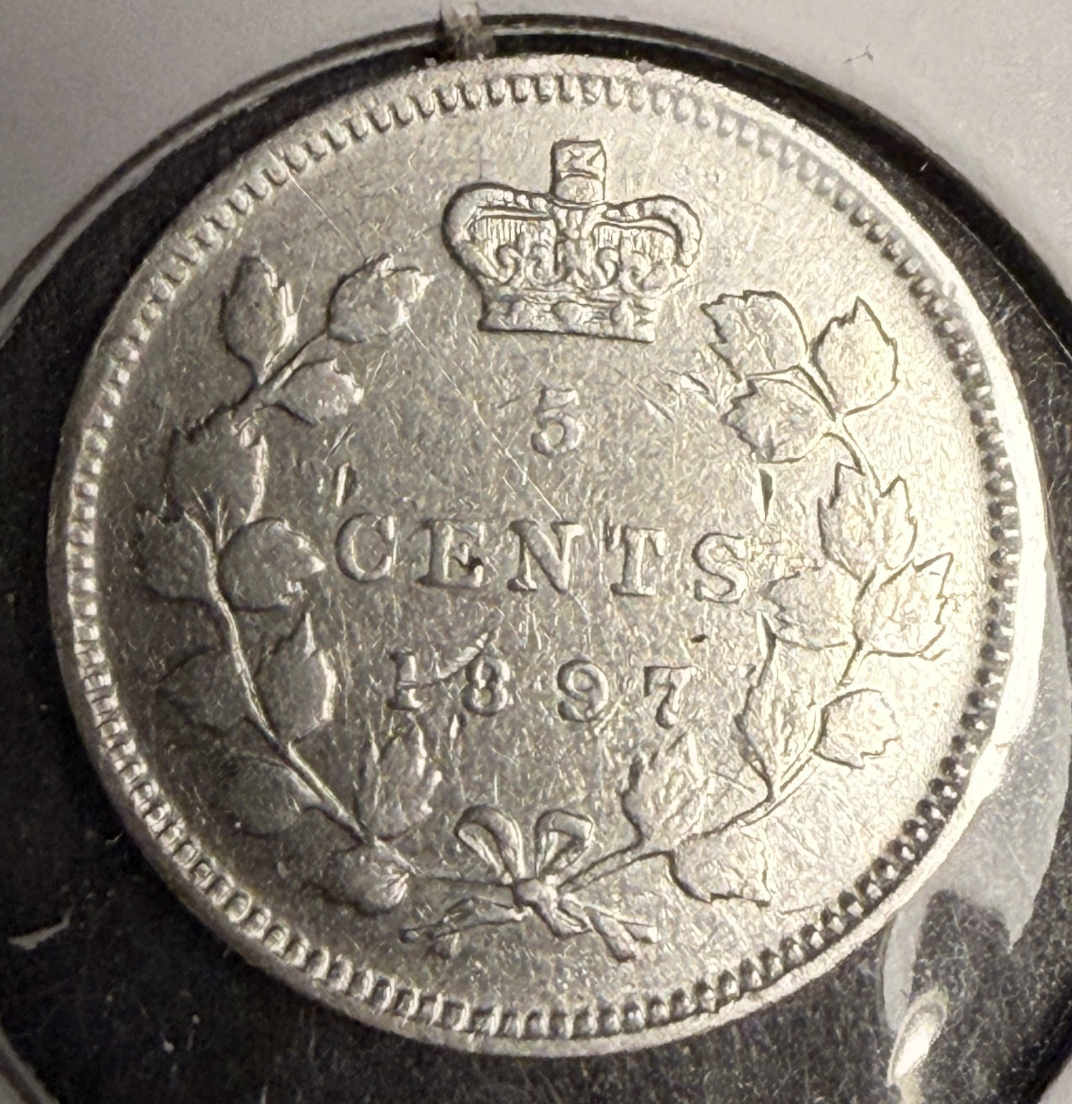 1897 Canadian 5ct Silver, VF. (18602)