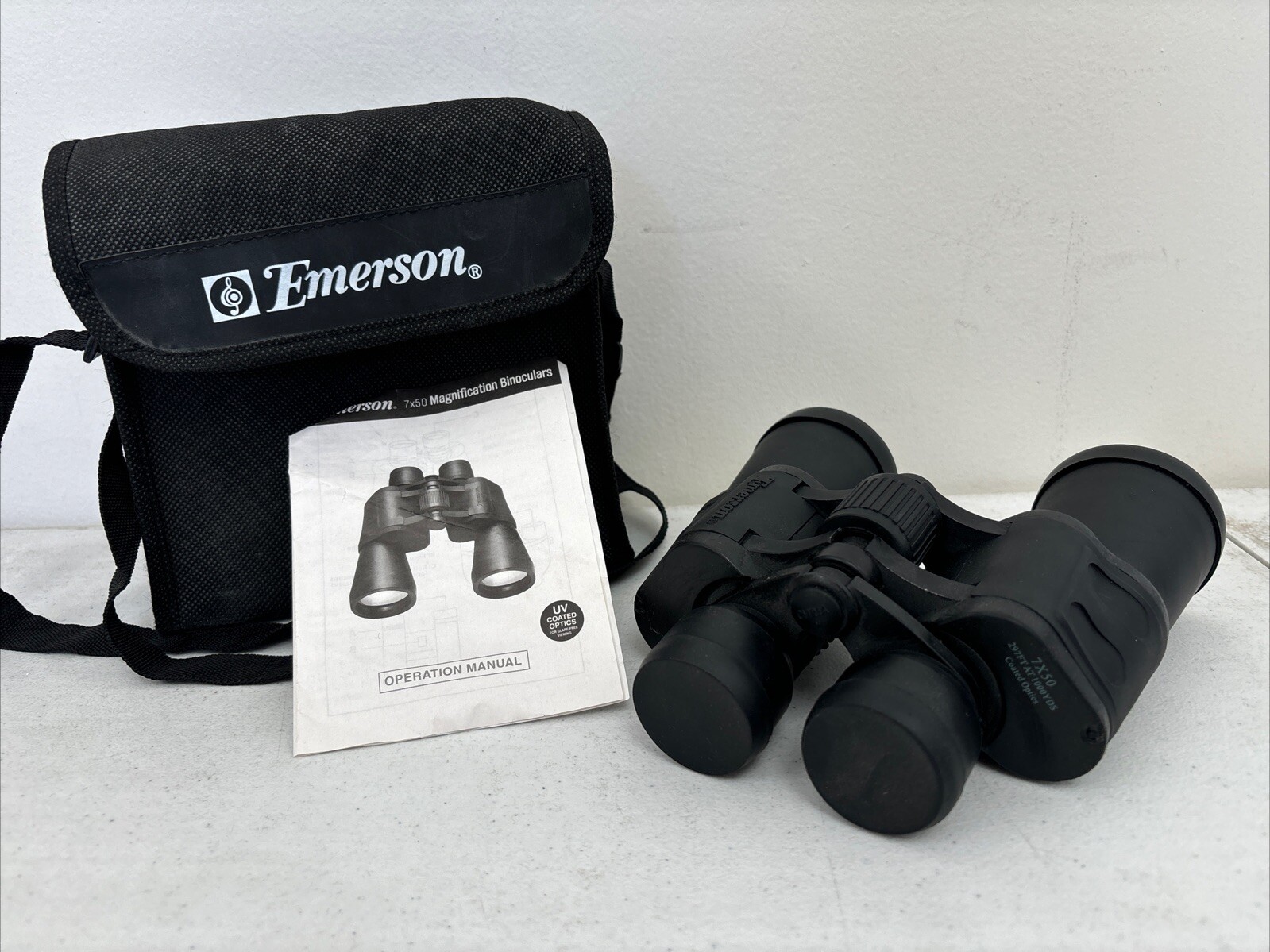 Emerson Binoculars 351273A9076 7x50 297ft At 1000Yds Coated Optics W/Bag -Black