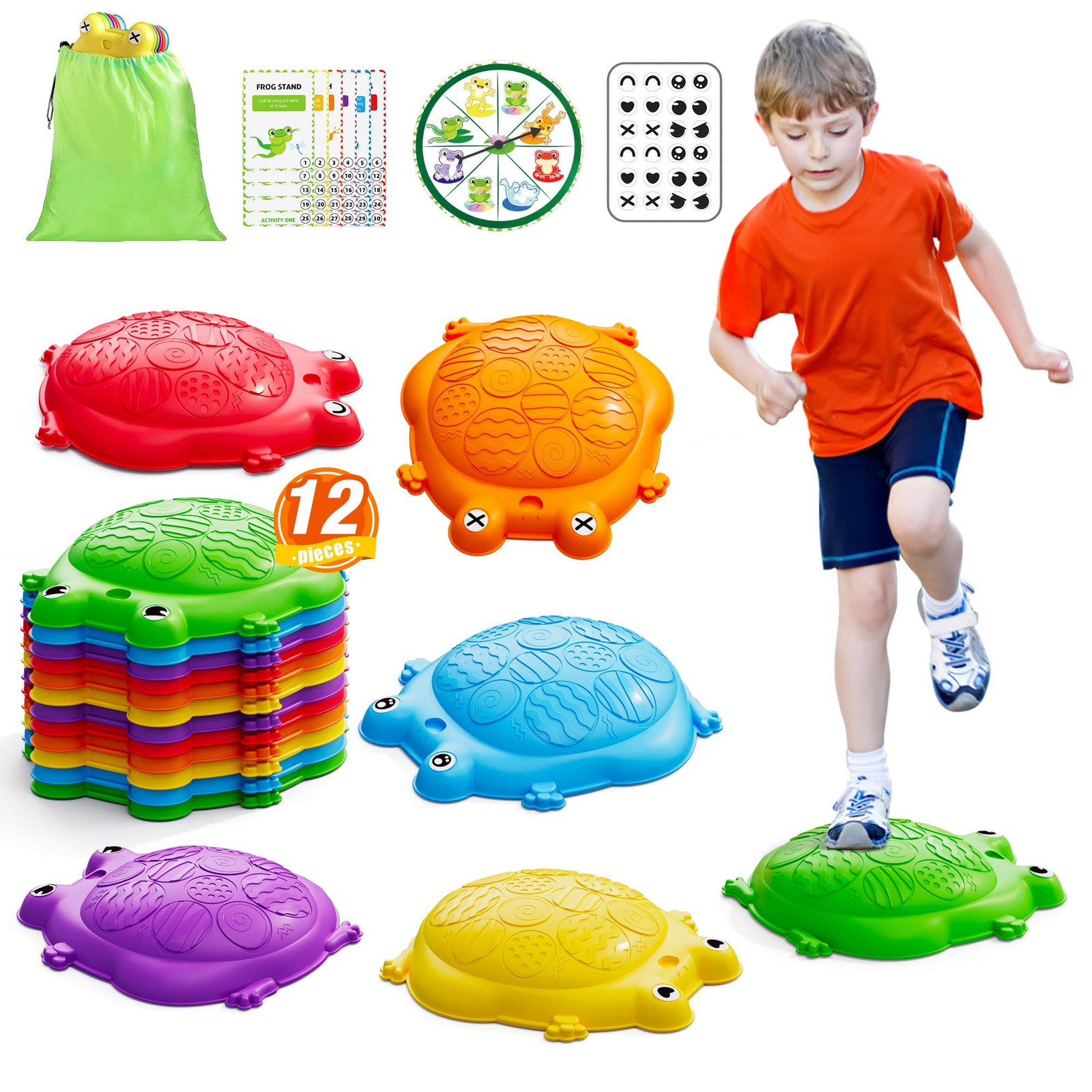 Stepping Stones for Kids, 12PCS Non-Slip Balance Steps Stones for Toddler 1-3...