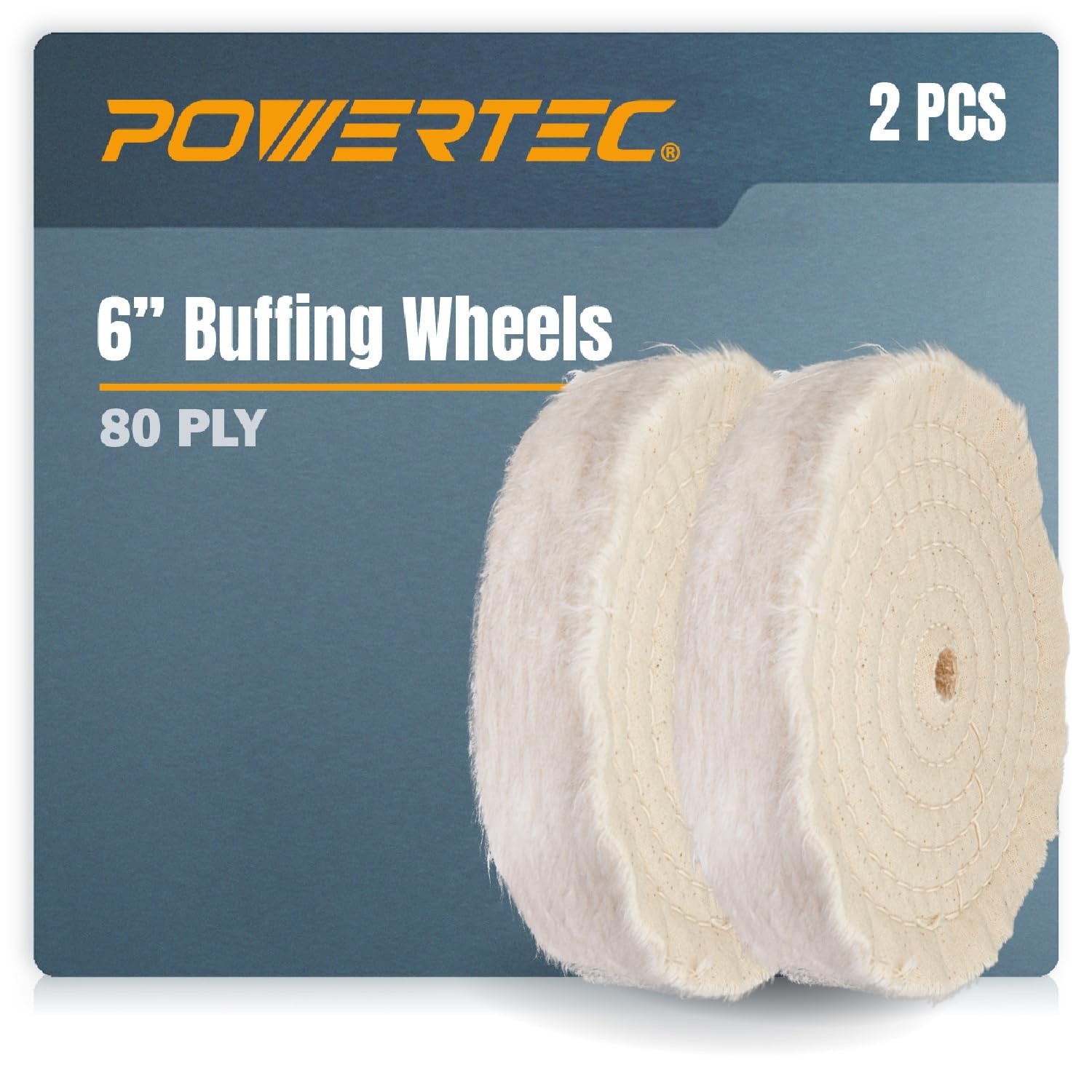 71630 6-Inch Extra Thick Spiral Sewn Buffing Wheel, Cotton (80 Ply) w/ 1/2" A...