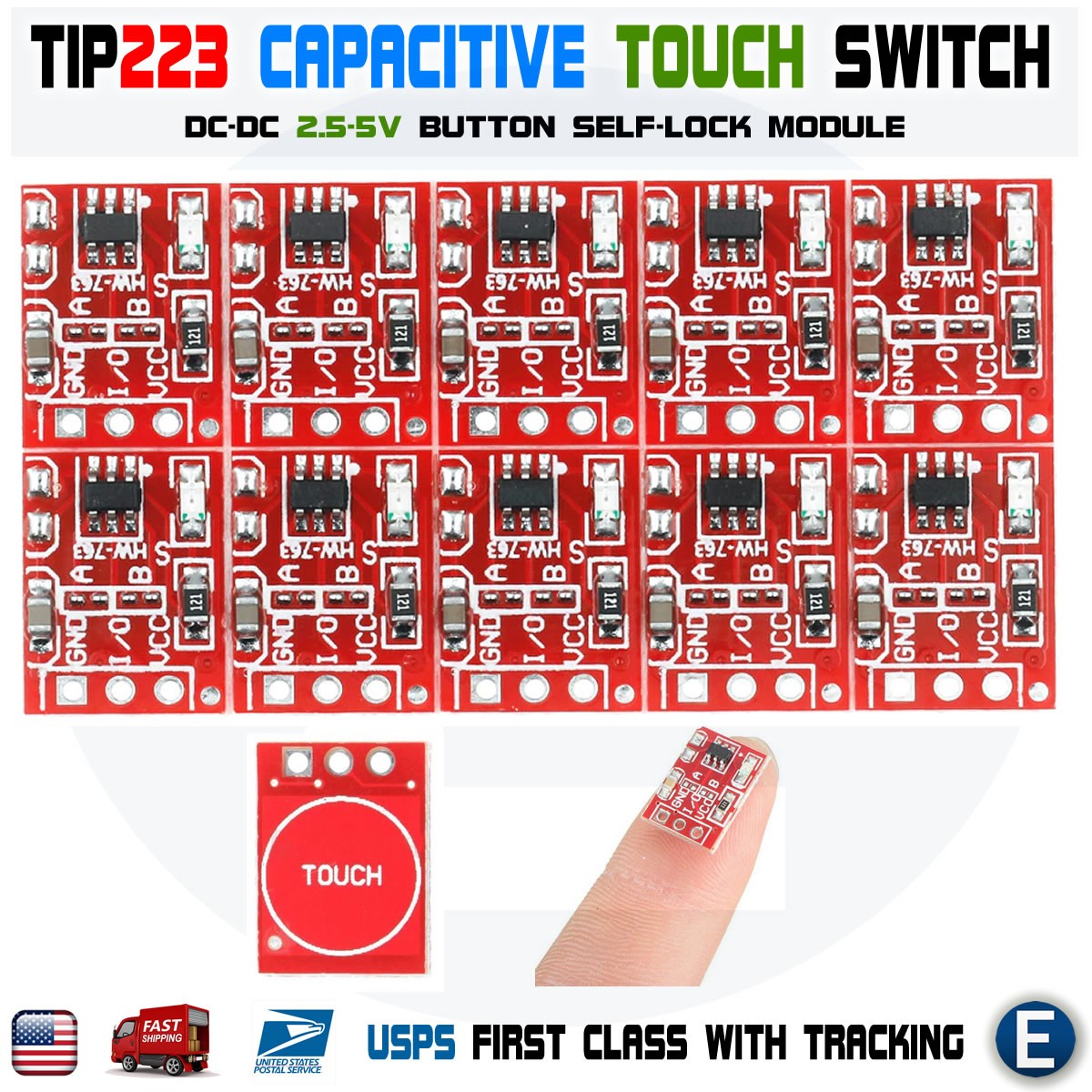 10pcs TTP223 Capacitive Touch Switch Button Self-Lock Module Sensor for Arduino