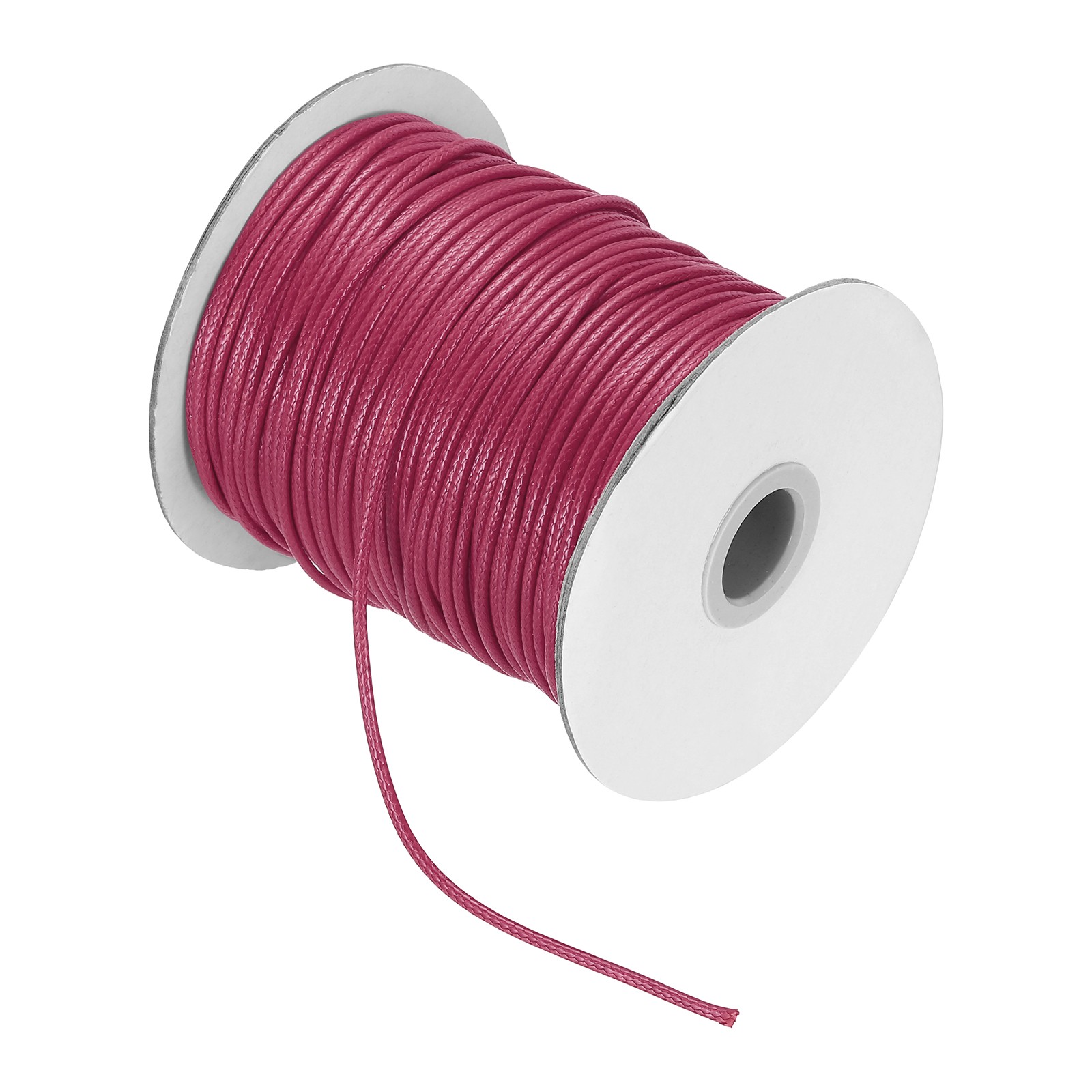 Waxed Cord 2mm Waxed Thread 87 Yard Wax String Leather Cord (Dark Pink)