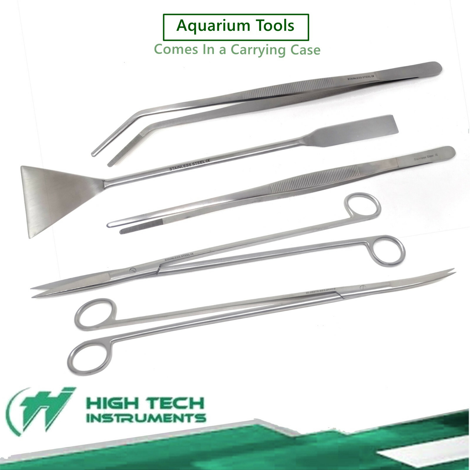 5pcs/ Set Aquarium Tweezers Maintenance Scissors Tools Kit For Live Plants Grass