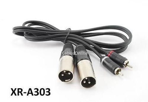 3ft. 2-RCA Male Stereo Plug to 2-XLR Male Y-Splitter Cable, CablesOnline XR-A303