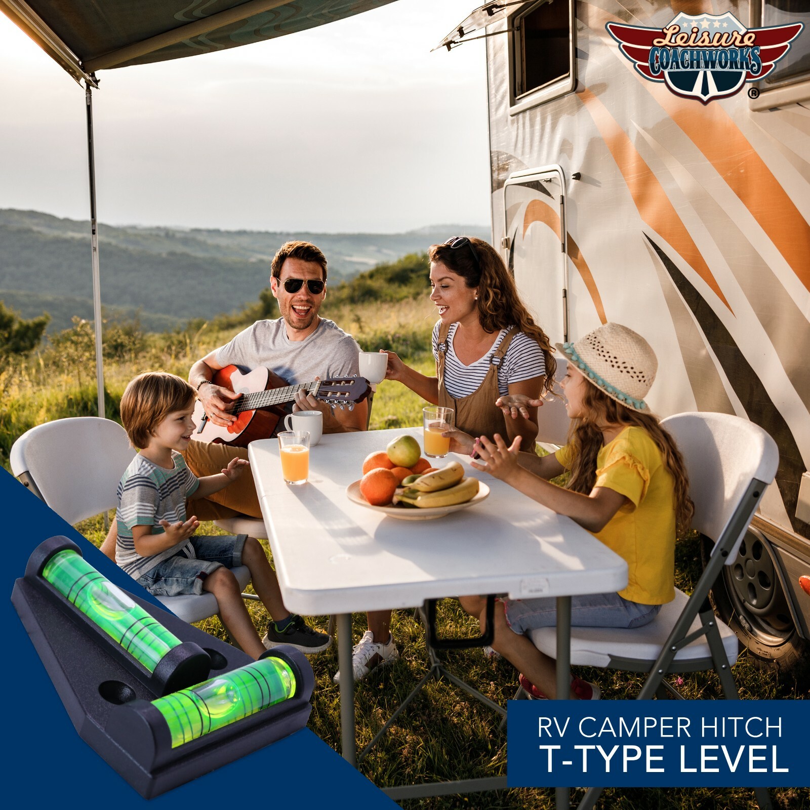 LCW T Bubble Leveling System 2 Way Leveler Durable for RV Camper Trailer 4 PACK