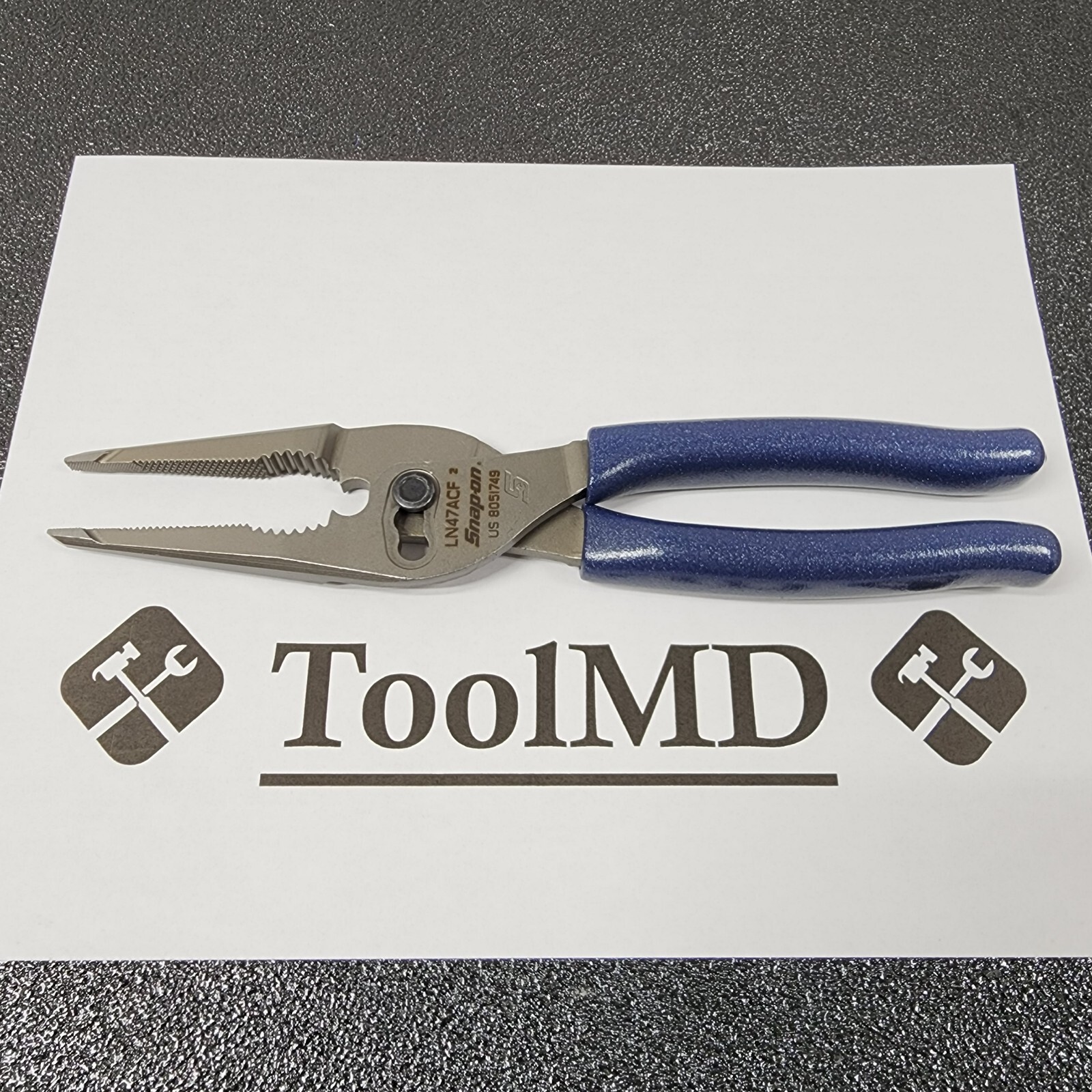 Snap-on Tools USA NEW POWER BLUE Talon Grip Long Nose Slip Joint Pliers LN47ACF