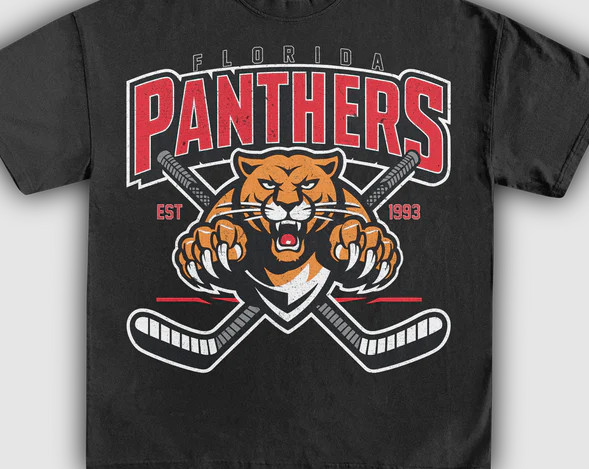 FLORIDA PANTHERS Hockey NHL team Stanley Cup black color shirt reprint VK11504