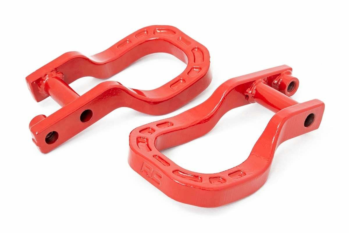 Rough Country Tow Hooks Forged Red Chevy Silverado 1500 2WD/4wd 2019-2023