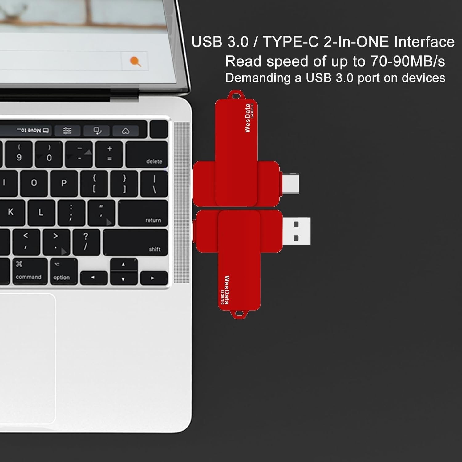 Compact 32GB USB C Flash Drive - Fast Transfers, OTG Enabled for All Your Needs