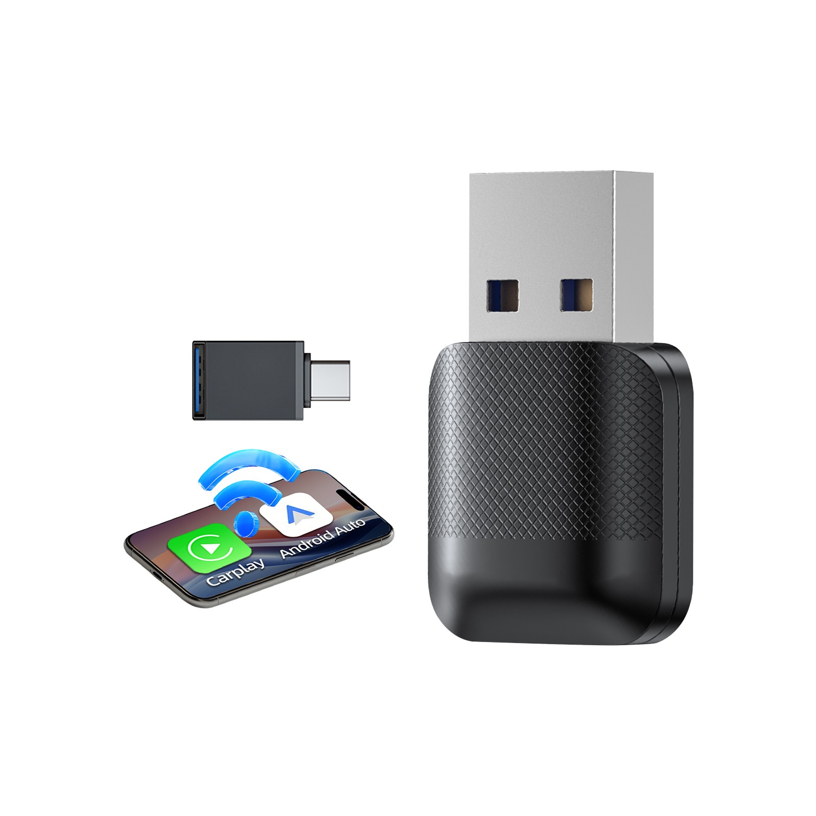 2-in-1 Wireless CarPlay Adapter / Android Auto Dongle, 5.8GHz WiFi Auto