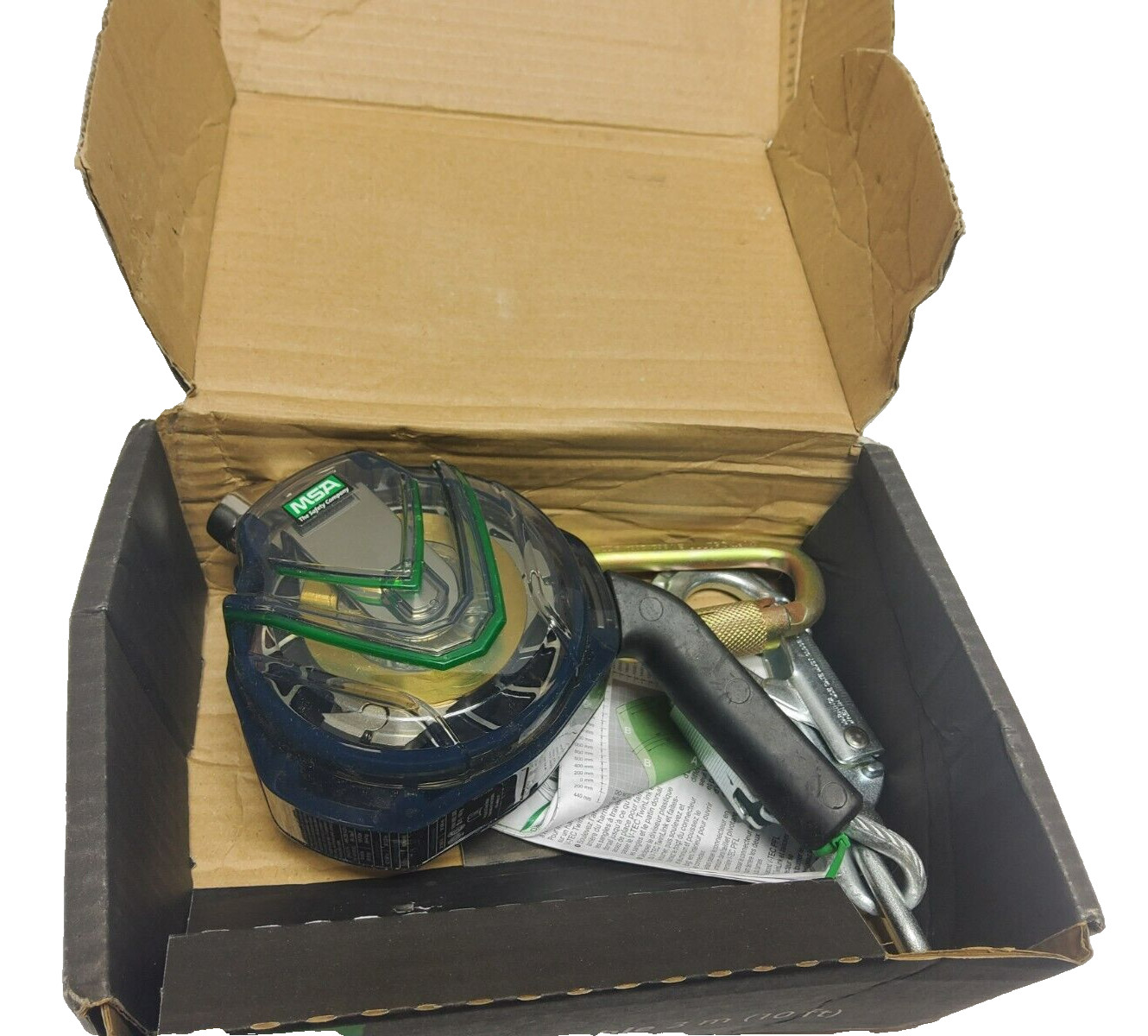 New MSA 63203-00A SRL 10' Cable with Snaphook and Carabiner