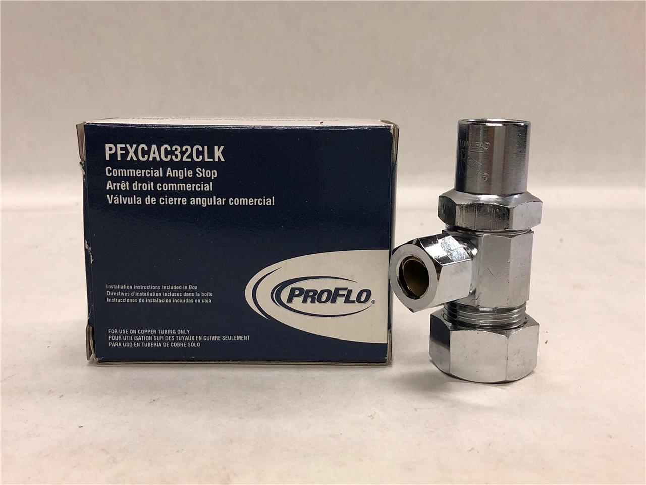 ProFlo PFXCAC32CLK Low Lead 5/8" x 3/8" Compression Angle Stop Key Not Included