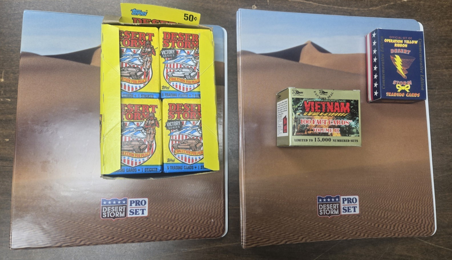 Topps Desert Storm 36 Packs, 2 Binders, Yellow Ribbon & Dart Vietnam Card Bonus