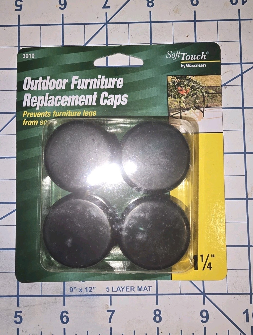 Soft Touch by Waxman ~ TIP & LEG, Plastic Black, "REPLACEMENT CAPS " 4PK