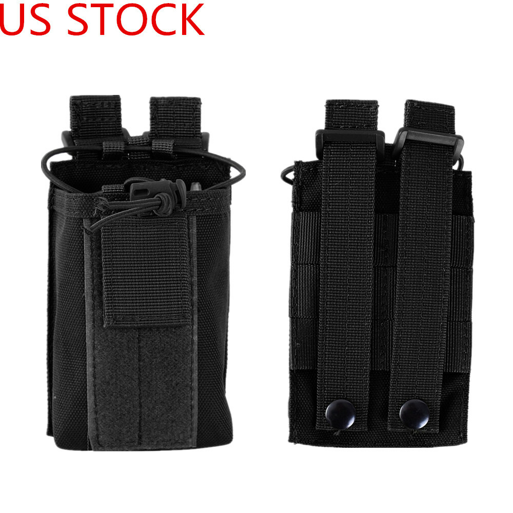 US Molle Outdoor Radio Walkie Talkie Holder Tactical Magazine Pouch Military Bag